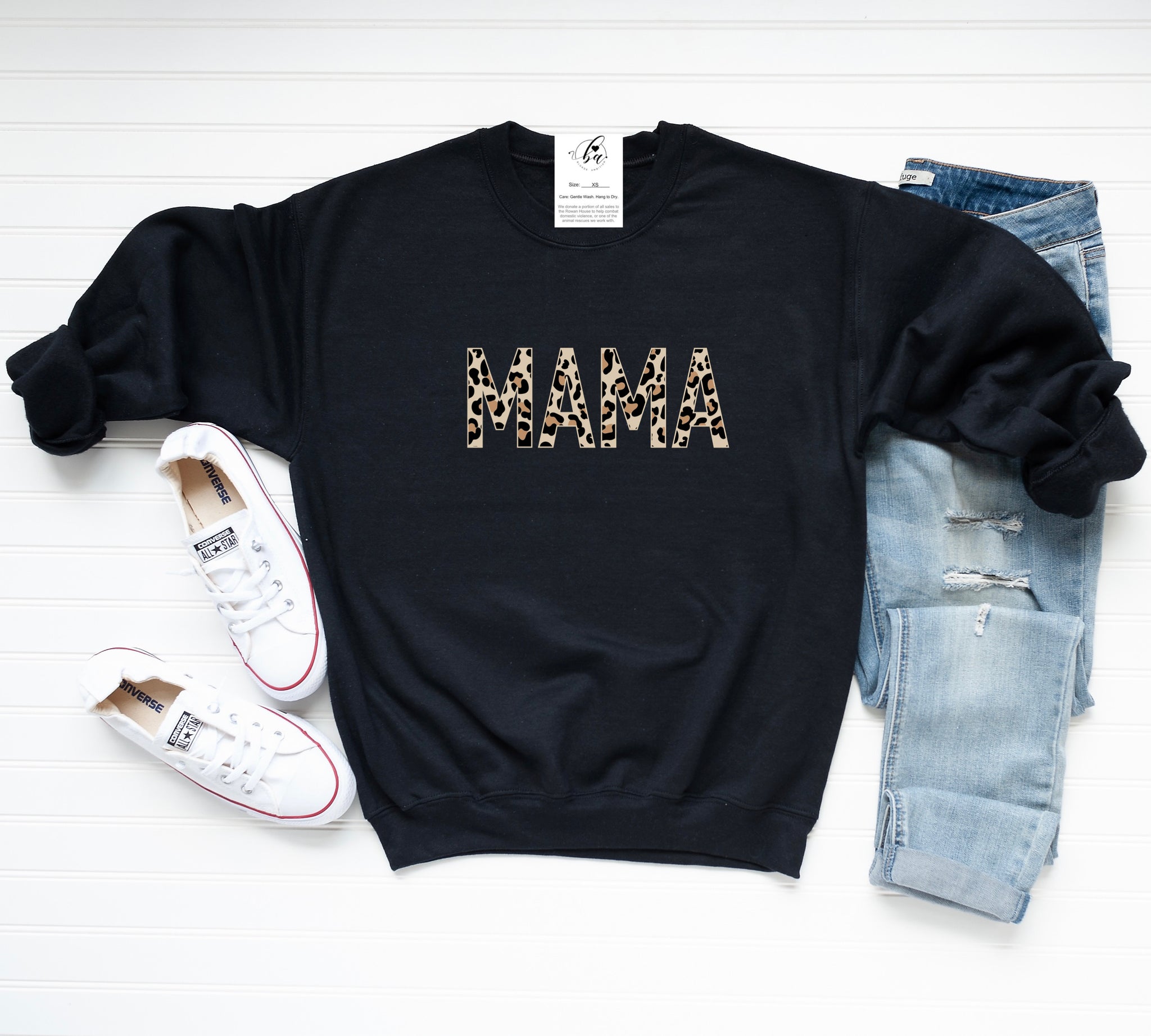 Mama sweatshirt leopard print sale